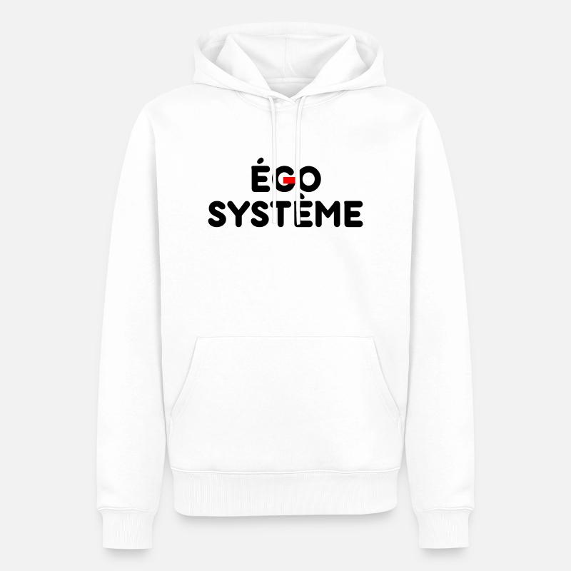 EGO SYSTEME - Sweat à capuche Premium bio Homme - blanc