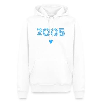 Born in 2005 boy - Men’s Premium Organic Hoodie - white - Front - Nico (187cm)