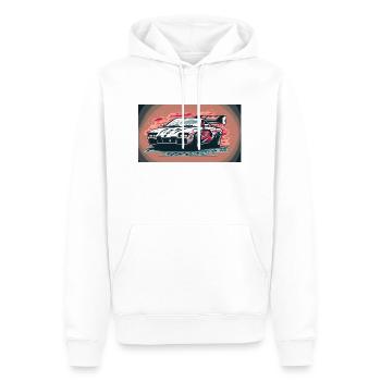 White Racecar (Racecar Collection) - Männer Premium Bio Hoodie - Weiß - Vorne - Nico (187cm)