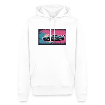 Blue-Purple Racecar - Männer Premium Bio Hoodie - Weiß - Vorne - Nico (187cm)