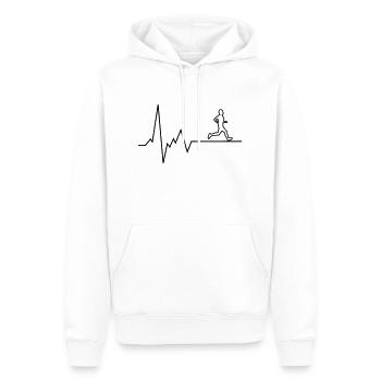 Coureur de battements de cœur - Sweat à capuche Premium bio Homme - blanc - Devant - Nico (187cm)