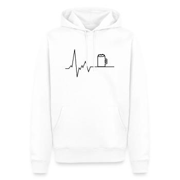 herzschlag bier - Männer Premium Bio Hoodie - Weiß - Vorne - Nico (187cm)