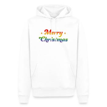 LGBTQI Regenbogen Merry Christmas Sternchen - Männer Premium Bio Hoodie - Weiß - Vorne - Nico (187cm)