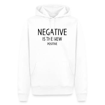 Le négatif est le nouveau positif - Sweat à capuche Premium bio Homme - blanc - Devant - Nico (187cm)