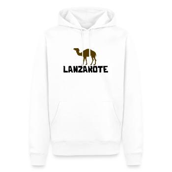 Lanzarote - Vacances à dos de dromadaire Îles Canaries Îles Canaries - Sweat à capuche Premium bio Homme - blanc - Devant - Nico (187cm)