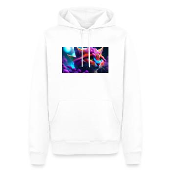 Sci-Fi Katze - Männer Premium Bio Hoodie - Weiß - Vorne - Nico (187cm)