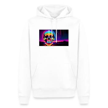 Psy Schädel - Männer Premium Bio Hoodie - Weiß - Vorne - Nico (187cm)