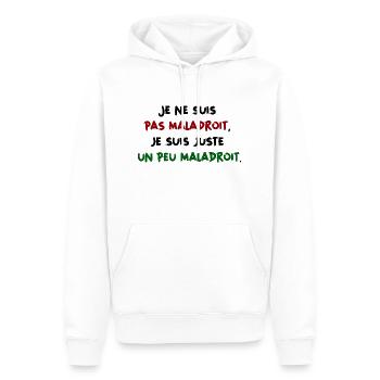 Je ne suis pas maladroit - Humour Homme - Sweat à capuche Premium bio Homme - blanc - Devant - Nico (187cm)