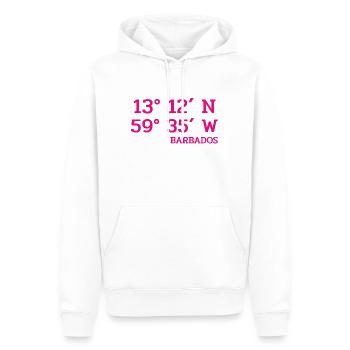 Barbados Coordinates - Koordinaten - West Indies - Männer Premium Bio Hoodie - Weiß - Vorne - Nico (187cm)