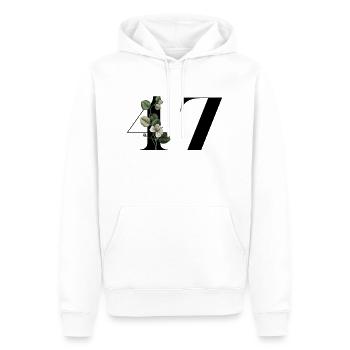 Nummer 47 Blumengrün - 47. Blumengeburtstag - Männer Premium Bio Hoodie - Weiß - Vorne - Nico (187cm)