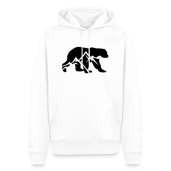 Silhouette d’ours brun Montagnes - Sweat à capuche Premium bio Homme - blanc - Devant - Nico (187cm)
