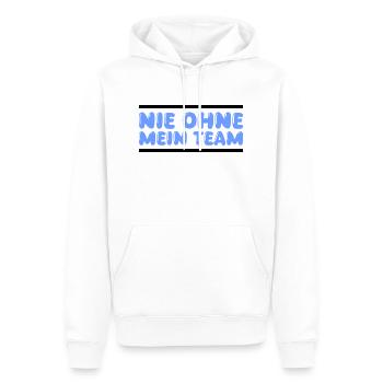 team - Men’s Premium Organic Hoodie - white - Front - Nico (187cm)