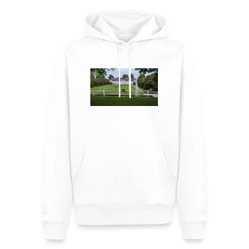 Stadtbibliothek Kempten im Allgäu - Männer Premium Bio Hoodie - Weiß - Vorne - Nico (187cm)