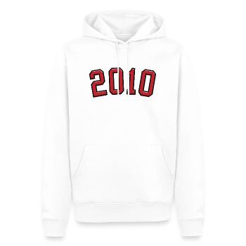 Année de naissance sport 2010 - Sweat à capuche Premium bio Homme - blanc - Devant - Nico (187cm)