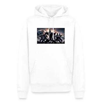 team-ninja - Männer Premium Bio Hoodie - Weiß - Vorne - Nico (187cm)