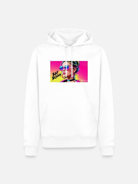 Bad Bunny Model Girl - Männer Premium Bio Hoodie - Weiß
