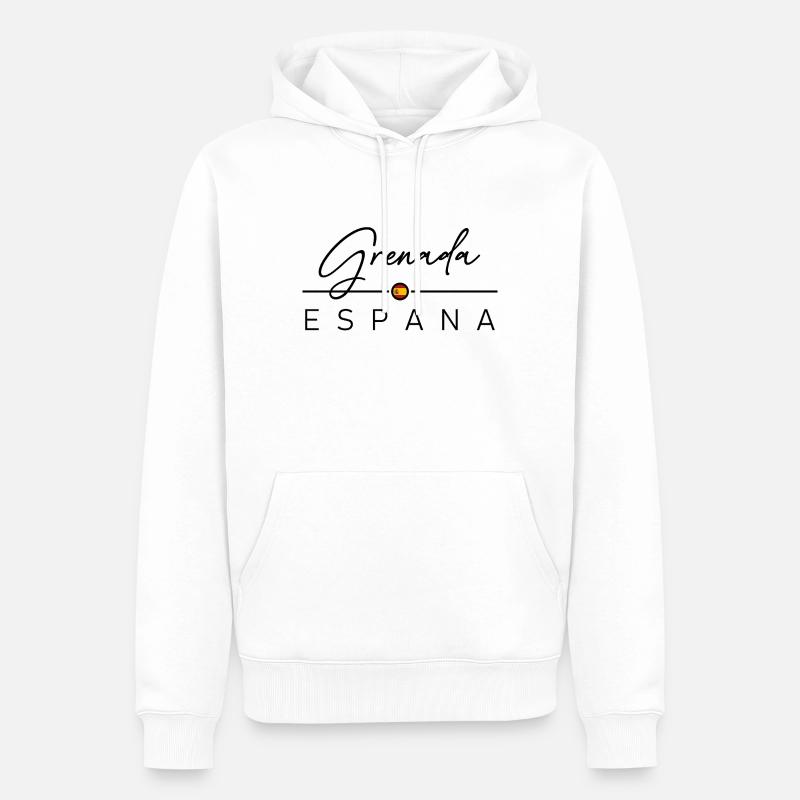 Espagne - Grenade - Espagne - España - Sweat à capuche Premium bio Homme - blanc