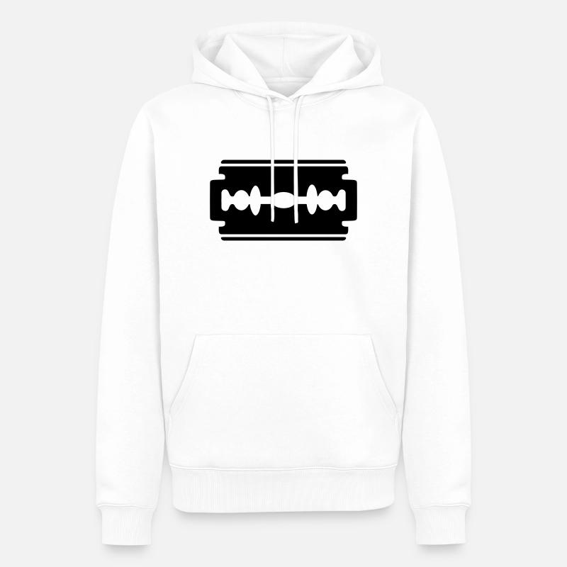 Rasierklinge - Männer Premium Bio Hoodie - Weiß