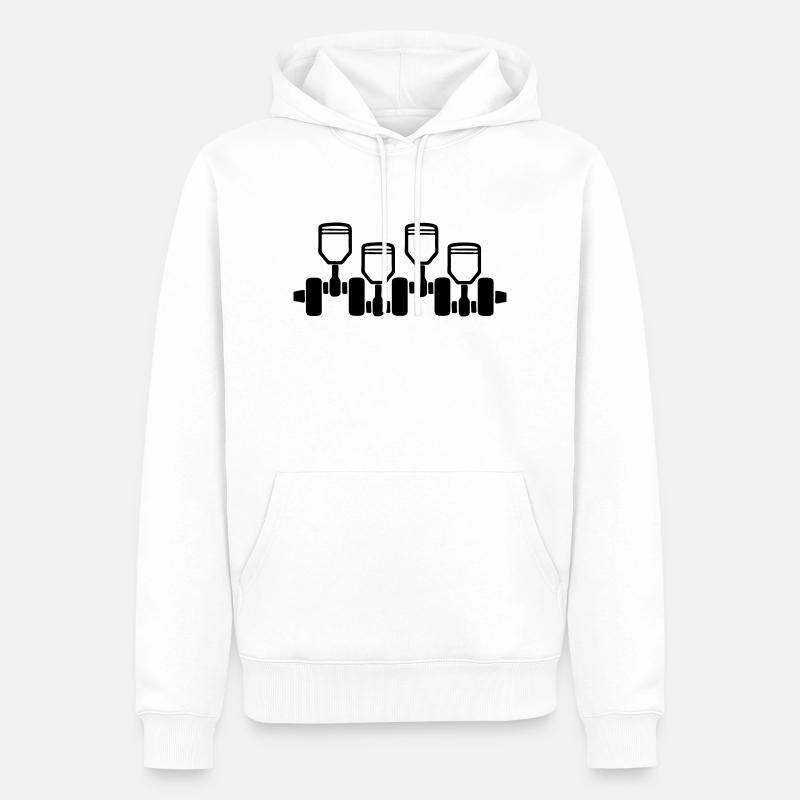 engine_2 - Sweat à capuche Premium bio Homme - blanc