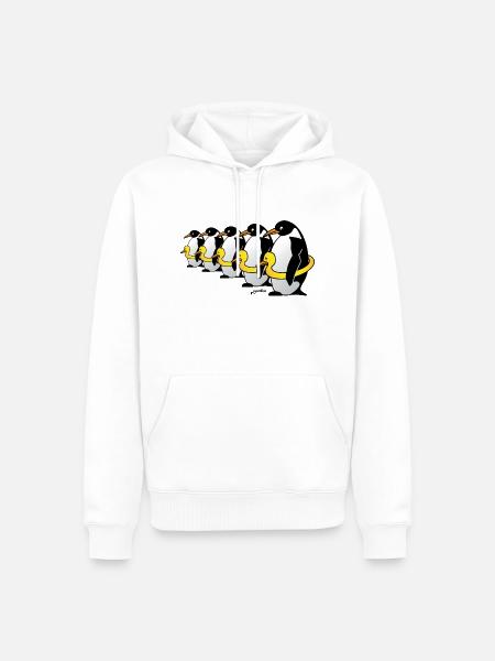 Pinguine mit Quietscheentchen - Männer Premium Bio Hoodie - Weiß