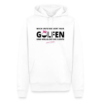 GOLFER-INTERESSE Sekt - Männer Premium Bio Hoodie - Weiß - Vorne - Nico (187cm)