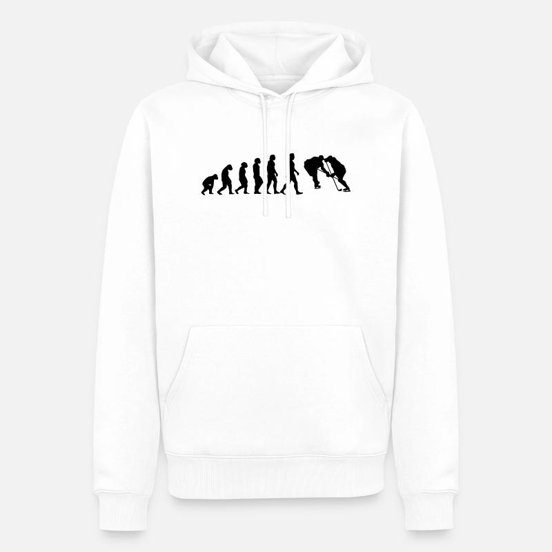 l'évolution du hockey - Sweat à capuche Premium bio Homme - blanc