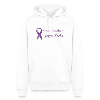 Zeichen gegen Krebs - Männer Premium Bio Hoodie - Weiß - Vorne - Nico (187cm)