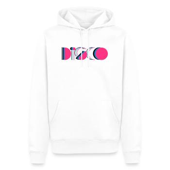 disco - Männer Premium Bio Hoodie - Weiß - Vorne - Nico (187cm)