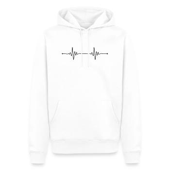 herzschlag___f1 - Sweat à capuche Premium bio Homme - blanc - Devant - Nico (187cm)