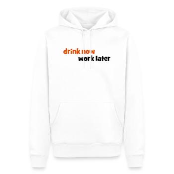 trinken - Männer Premium Bio Hoodie - Weiß - Vorne - Nico (187cm)