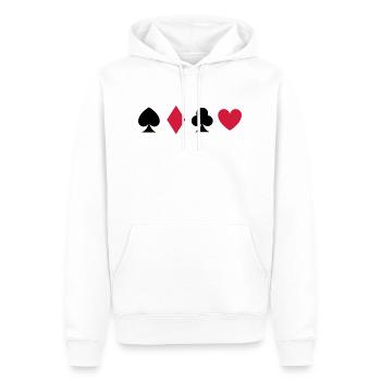 Carte de Poker - Sweat à capuche Premium bio Homme - blanc - Devant - Nico (187cm)
