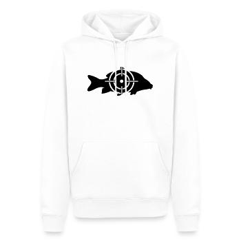 Carp Hunting - Sweat à capuche Premium bio Homme - blanc - Devant - Nico (187cm)