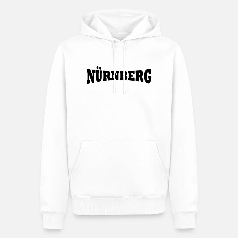 Nuremberg lettrage - Sweat à capuche Premium bio Homme - blanc