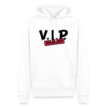 membre VIP - Sweat à capuche Premium bio Homme - blanc - Devant - Nico (187cm)