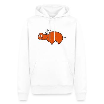 Schwein - Männer Premium Bio Hoodie - Weiß - Vorne - Nico (187cm)