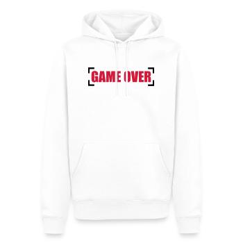 Game Over - Sweat à capuche Premium bio Homme - blanc - Devant - Nico (187cm)
