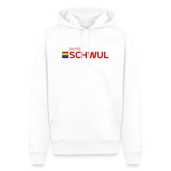 [nicht] SCHWUL - Männer Premium Bio Hoodie - Weiß - Vorne - Nico (187cm)