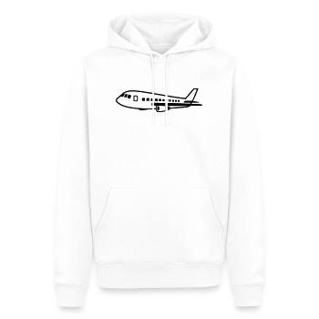 Flugzeug - Männer Premium Bio Hoodie - Weiß - Vorne - Nico (187cm)