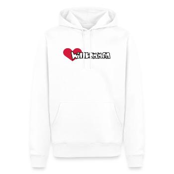 Herzlich Willkommen (2c) - Männer Premium Bio Hoodie - Weiß - Vorne - Nico (187cm)