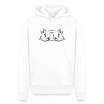 Nilpferd - Männer Premium Bio Hoodie - Weiß - Vorne - Nico (187cm)