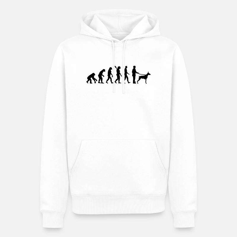 Dobermann - Männer Premium Bio Hoodie - Weiß