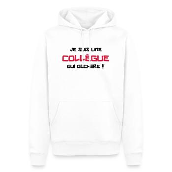 Je suis une Collègue qui déchiiire !! - Sweat à capuche Premium bio Homme - blanc - Devant - Nico (187cm)