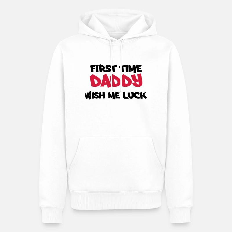 First time Daddy - Sweat à capuche Premium bio Homme - blanc