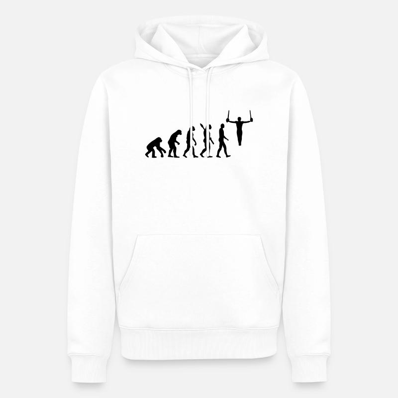 Évolution Gymnastique - Sweat à capuche Premium bio Homme - blanc