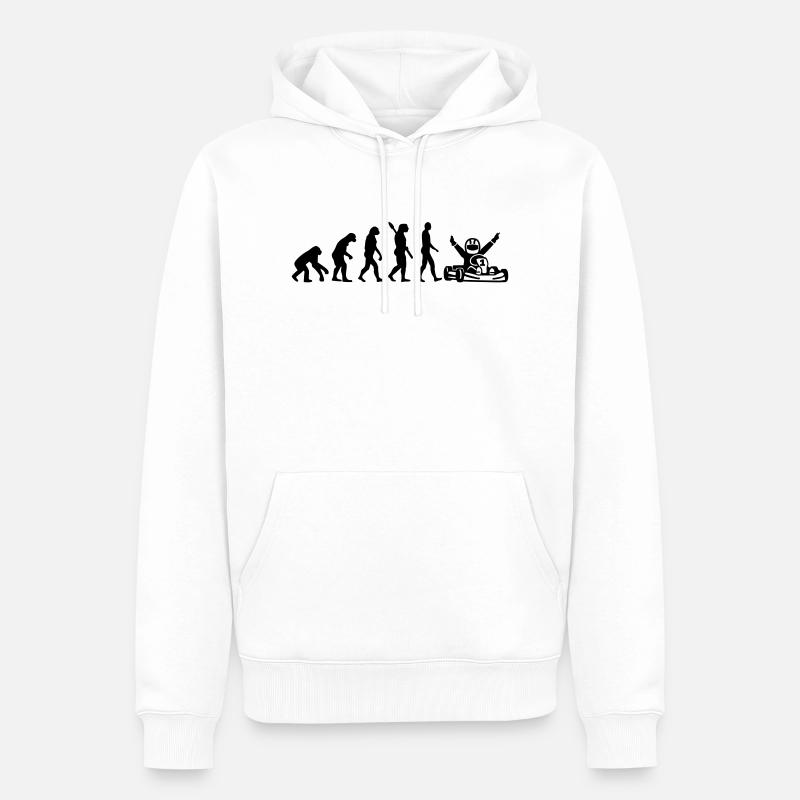 Evolution Kart - Sweat à capuche Premium bio Homme - blanc