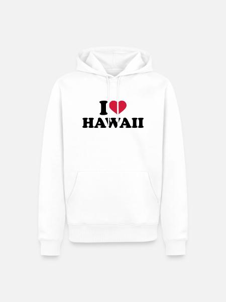 I love Hawaii - Men’s Premium Organic Hoodie - white