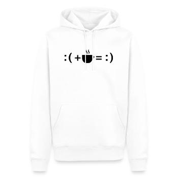 Formula For Happiness (Coffee) - Männer Premium Bio Hoodie - Weiß - Vorne - Nico (187cm)