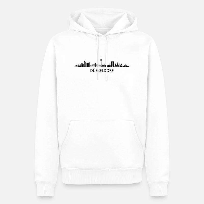Skyline - Düsseldorf - Männer Premium Bio Hoodie - Weiß