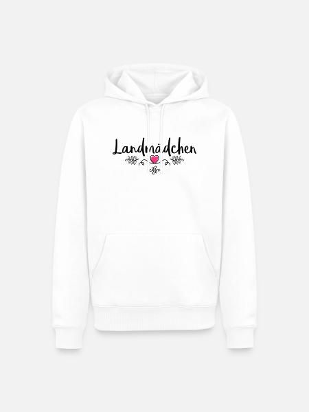 landmaedchen herz - Männer Premium Bio Hoodie - Weiß