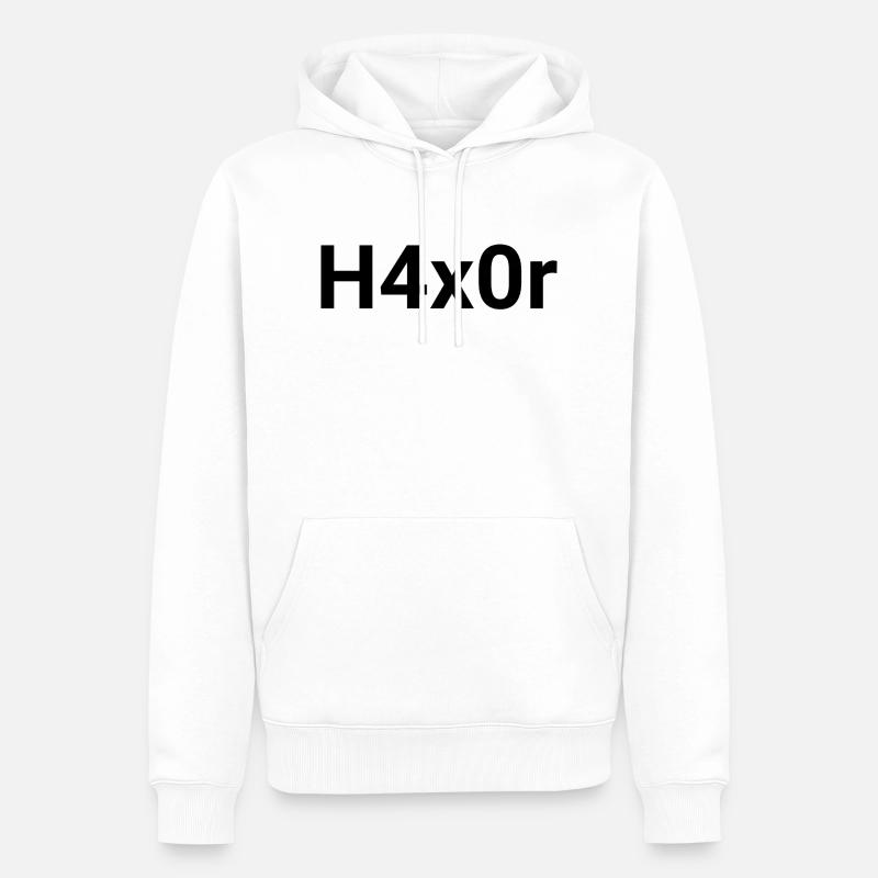 H4x0r | Design de Hacker 2.0 - Sweat à capuche Premium bio Homme - blanc